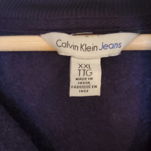 Calvin Klein XXL Dark Purple Quarter Zip Fleece Sweater - Picture 5 of 8